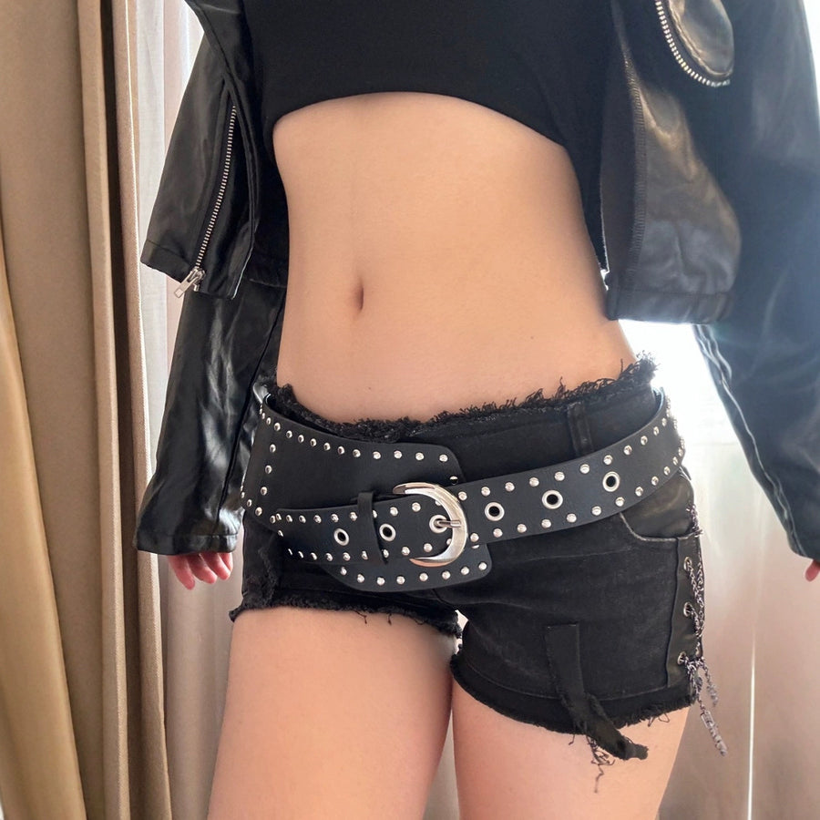 DOUBLE BUCKLE STUD BELT