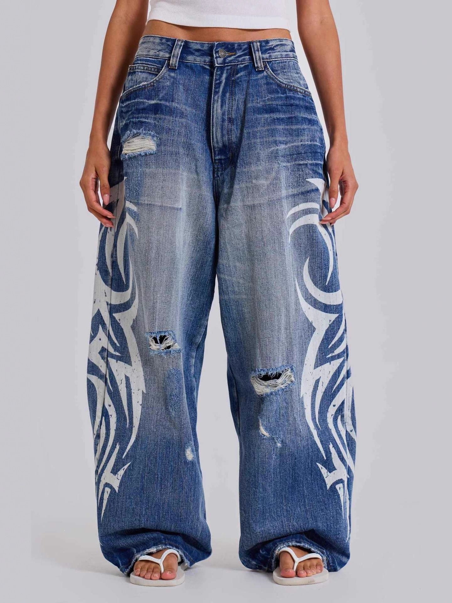 TRIBAL BAGGY JEANS