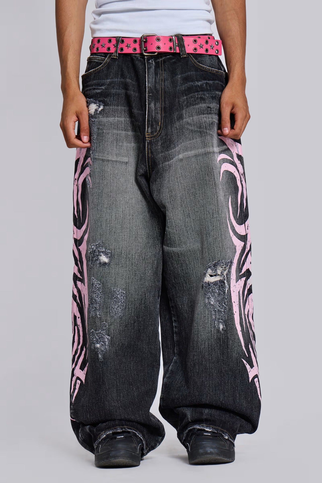 TRIBAL BAGGY JEANS