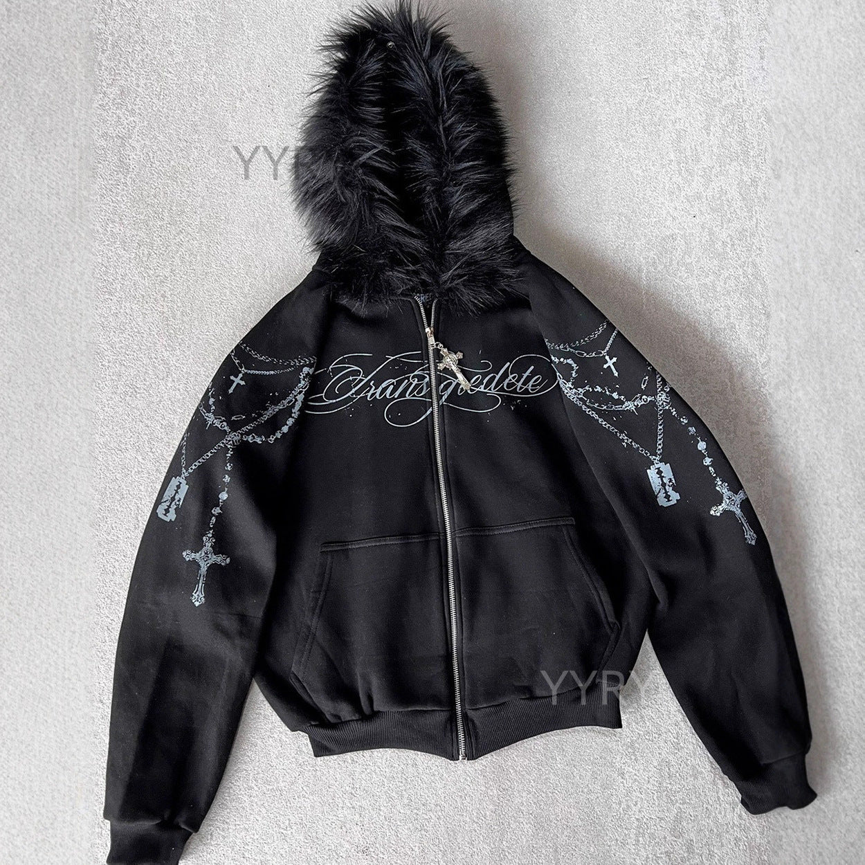 FUR TRIBAL ZIP HOODIE