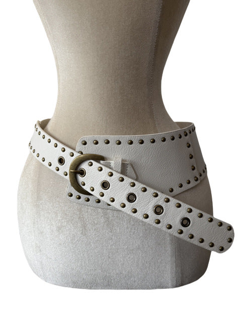 DOUBLE BUCKLE STUD BELT